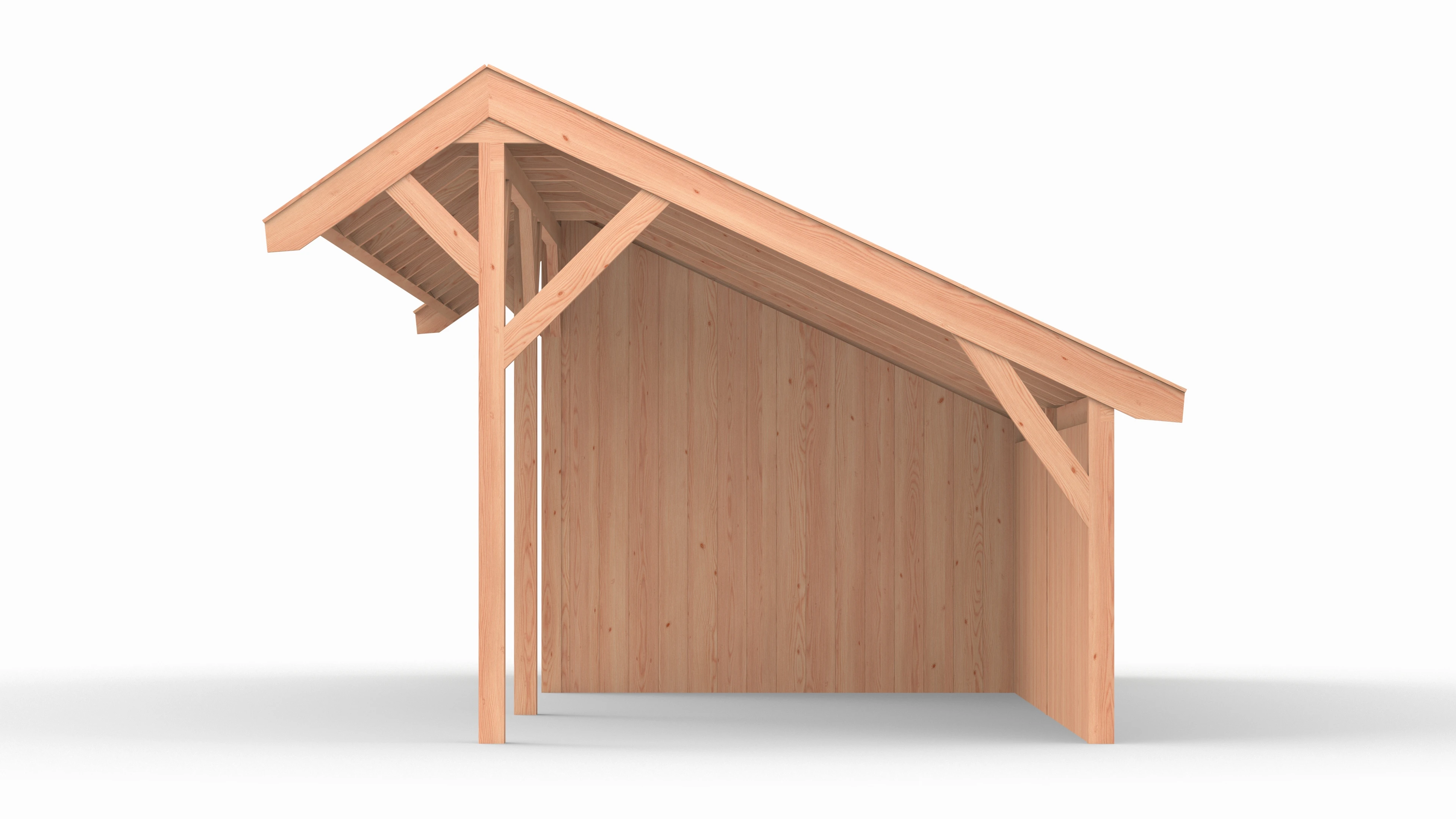 Douglas kapschuur, 900 x 300, met schuur en achterwand, Westwood Comfort - Afbeelding 5